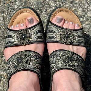 Floral Bohemian Art Deco Inspired Sandals